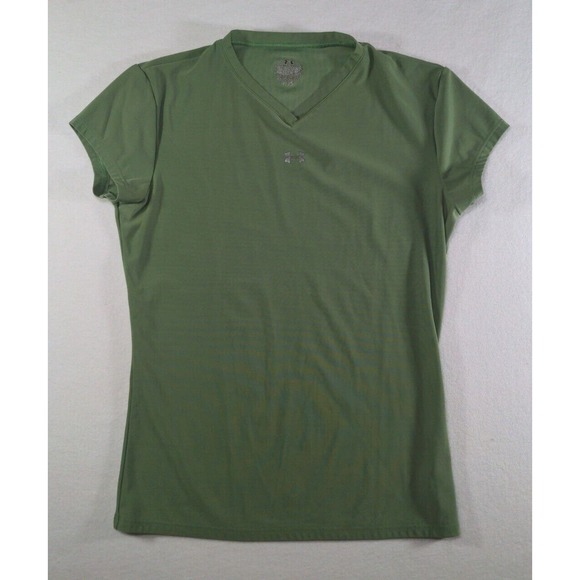 Under Armour Compression Workout Tshirt Women's Size L Green - Picture 4 of 15
